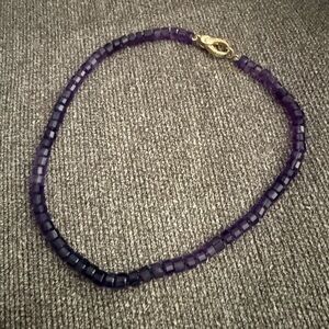 Amethyst bolt necklace, gold vermeil pave clasp